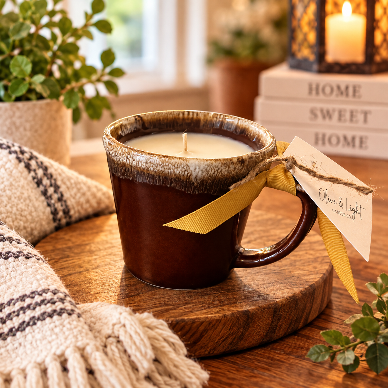 Vintage McCoy Pottery Mug Candle — Apple & Bourbon